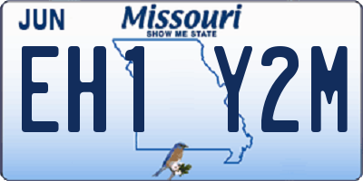 MO license plate EH1Y2M
