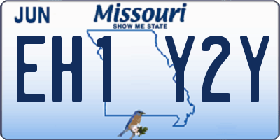 MO license plate EH1Y2Y