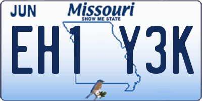 MO license plate EH1Y3K