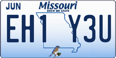 MO license plate EH1Y3U