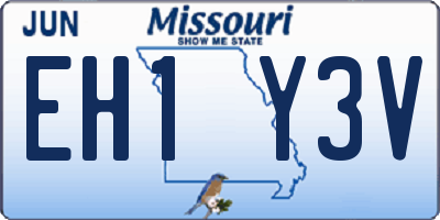 MO license plate EH1Y3V