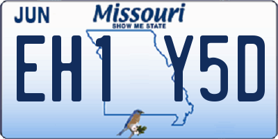 MO license plate EH1Y5D