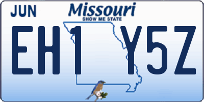 MO license plate EH1Y5Z