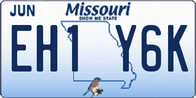 MO license plate EH1Y6K
