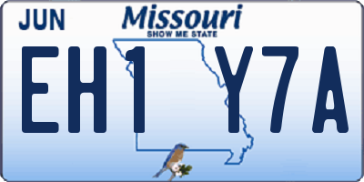 MO license plate EH1Y7A