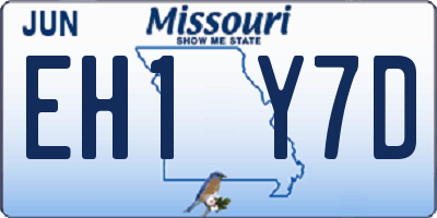 MO license plate EH1Y7D