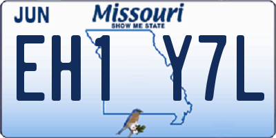 MO license plate EH1Y7L