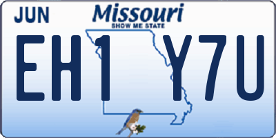 MO license plate EH1Y7U