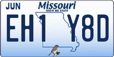 MO license plate EH1Y8D