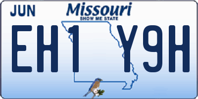 MO license plate EH1Y9H