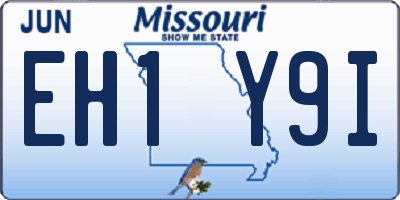 MO license plate EH1Y9I