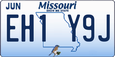 MO license plate EH1Y9J