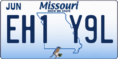 MO license plate EH1Y9L