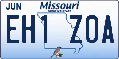 MO license plate EH1Z0A
