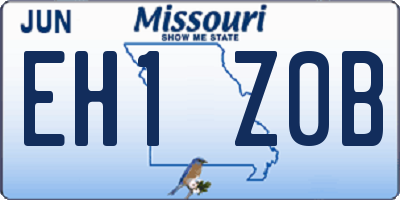 MO license plate EH1Z0B