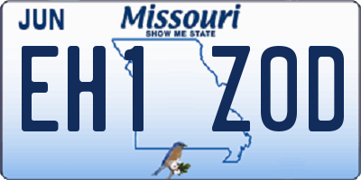 MO license plate EH1Z0D