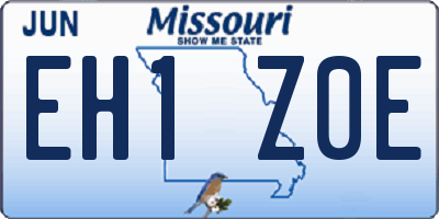 MO license plate EH1Z0E