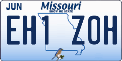 MO license plate EH1Z0H
