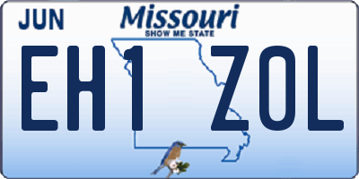 MO license plate EH1Z0L