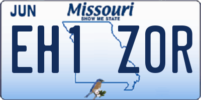MO license plate EH1Z0R