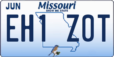 MO license plate EH1Z0T