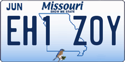 MO license plate EH1Z0Y