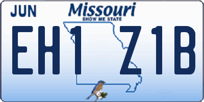 MO license plate EH1Z1B