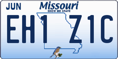 MO license plate EH1Z1C