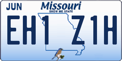 MO license plate EH1Z1H