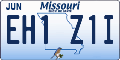 MO license plate EH1Z1I