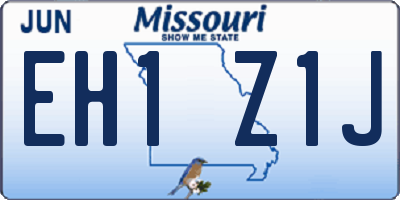 MO license plate EH1Z1J