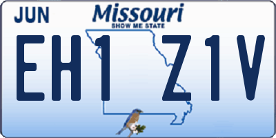 MO license plate EH1Z1V
