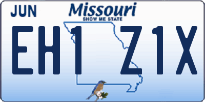 MO license plate EH1Z1X