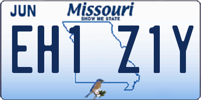 MO license plate EH1Z1Y
