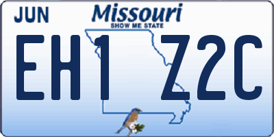 MO license plate EH1Z2C