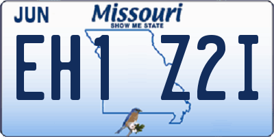 MO license plate EH1Z2I