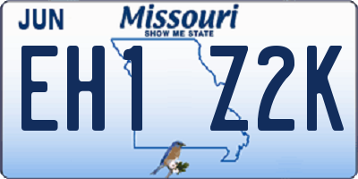 MO license plate EH1Z2K