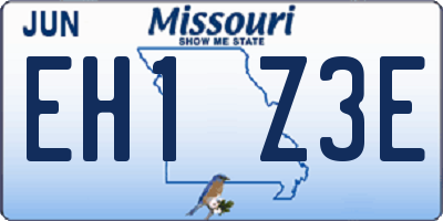 MO license plate EH1Z3E