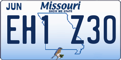 MO license plate EH1Z3O