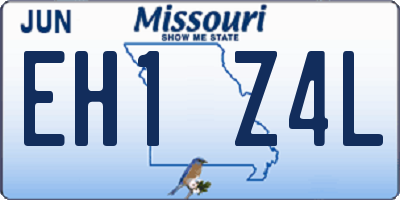 MO license plate EH1Z4L