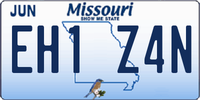 MO license plate EH1Z4N