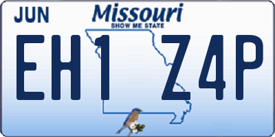 MO license plate EH1Z4P