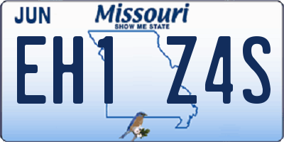 MO license plate EH1Z4S