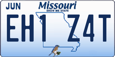 MO license plate EH1Z4T