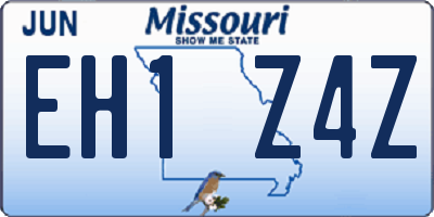 MO license plate EH1Z4Z