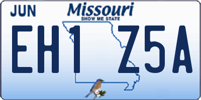MO license plate EH1Z5A