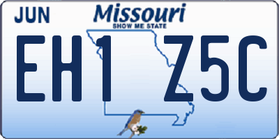 MO license plate EH1Z5C