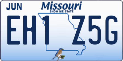 MO license plate EH1Z5G