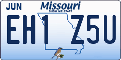 MO license plate EH1Z5U