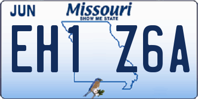 MO license plate EH1Z6A